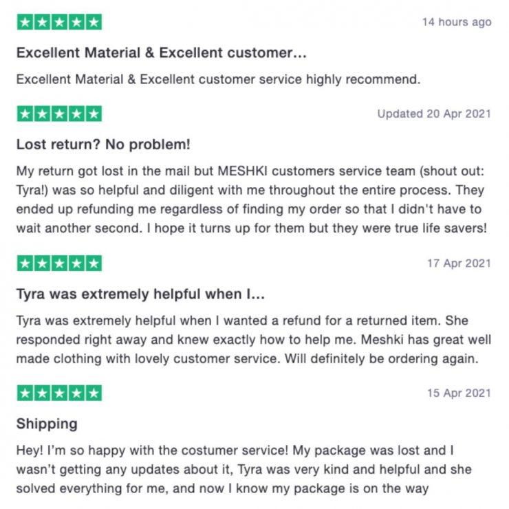 Customer Reviews for Meshki