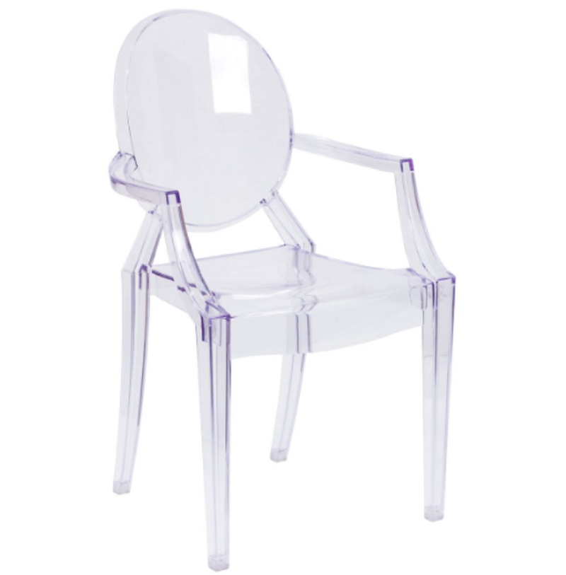Ghost Arm Chair With Arms in Transparent Crystal