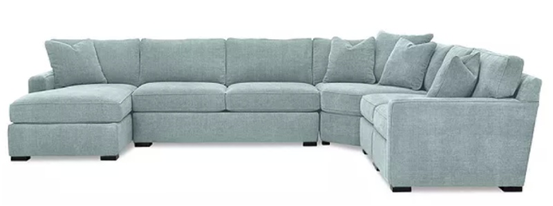 5-Piece Fabric Chaise Sectional Sofa
