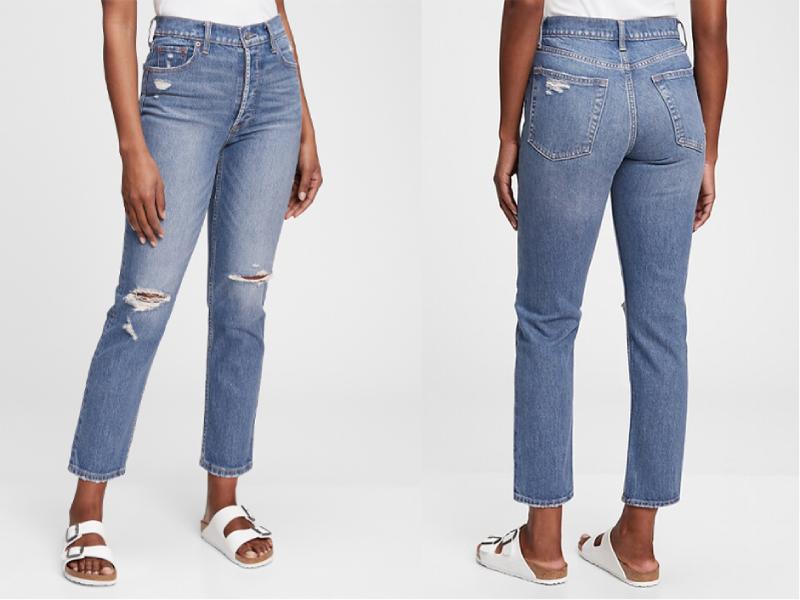 High Rise Cheeky Straight Jeans with Washwell