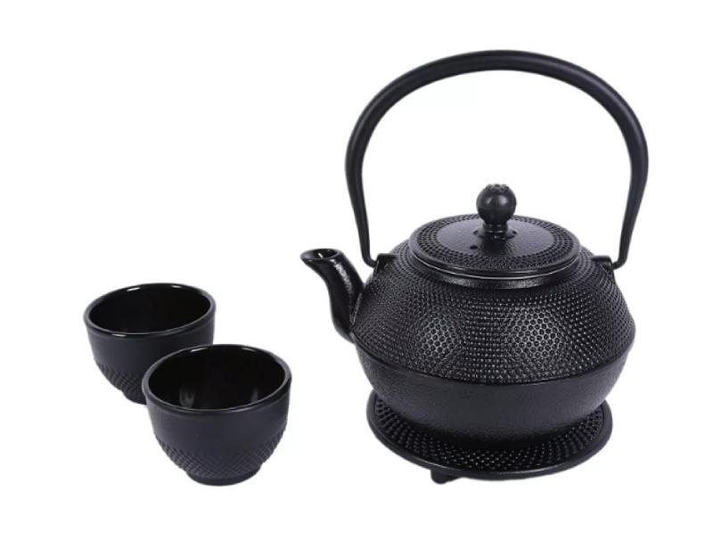 Juvale Black Cast Iron Tea Set